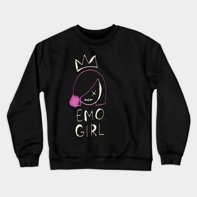 emo girl Crewneck Sweatshirt by Linna-Rose